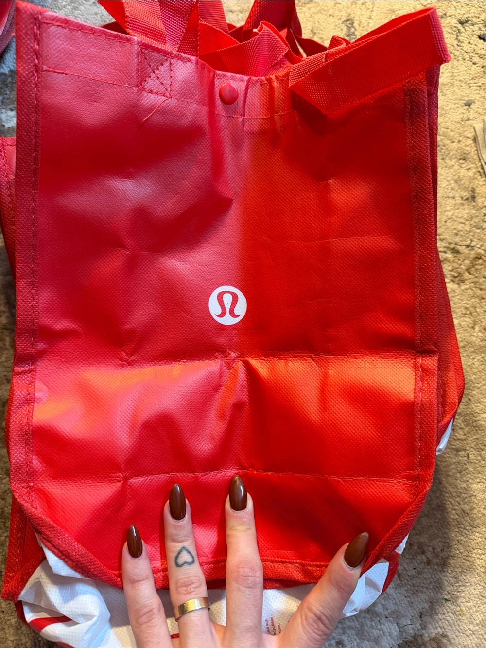 Bundle of 6 Lululemon Small Shopping Bag Red & White
